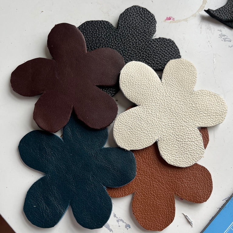 Leather Flower Bag Charm