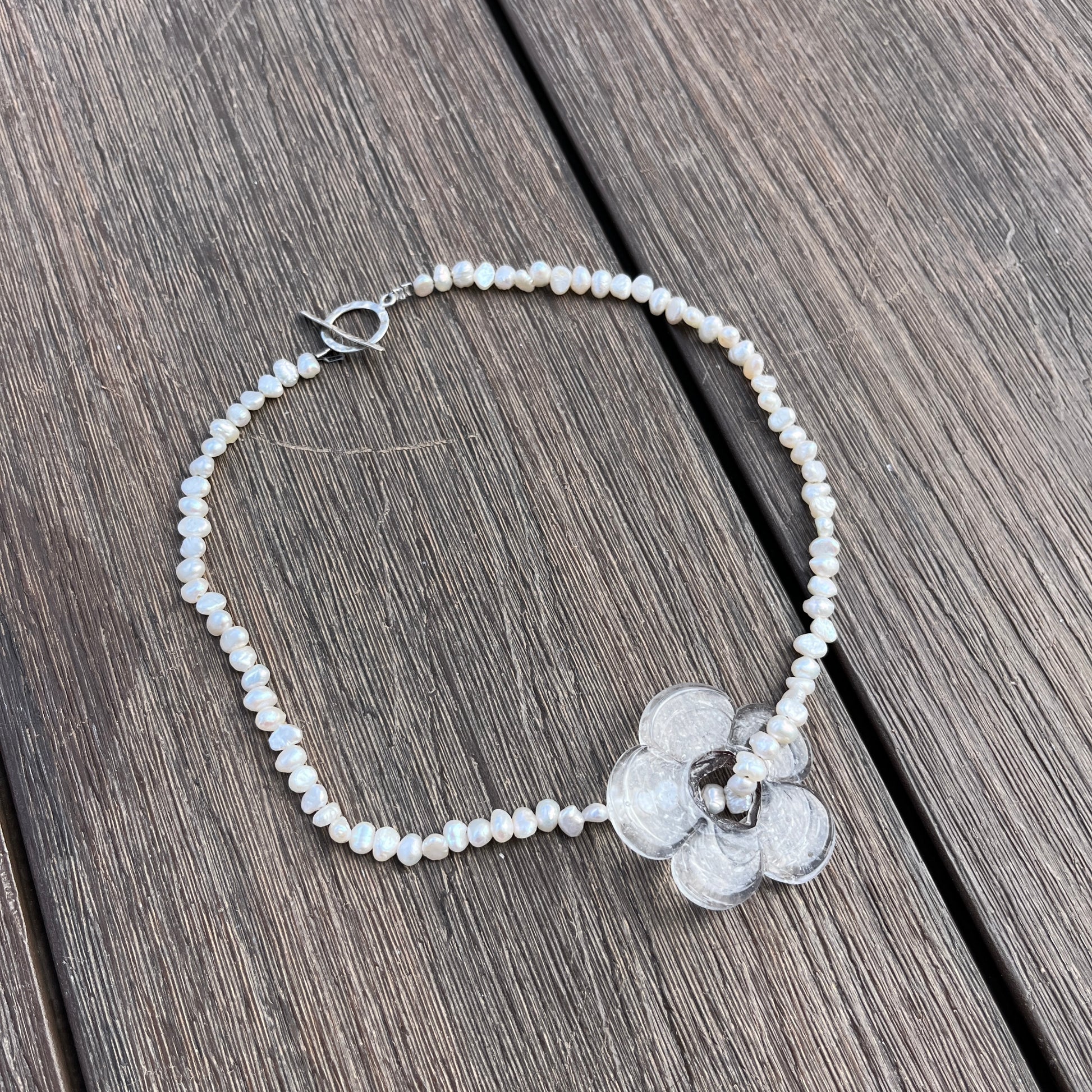 Limited Edition Pearl Chunky Flower Necklace