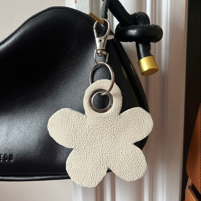 Leather Flower Bag Charm