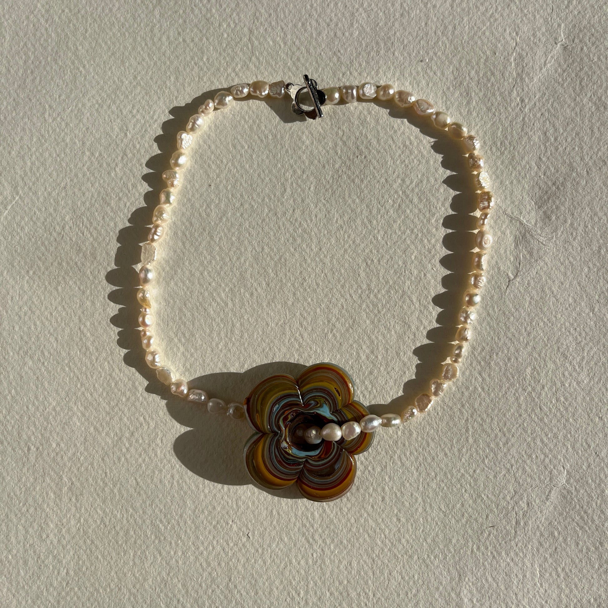 Summer Special Pearl Flower Necklace