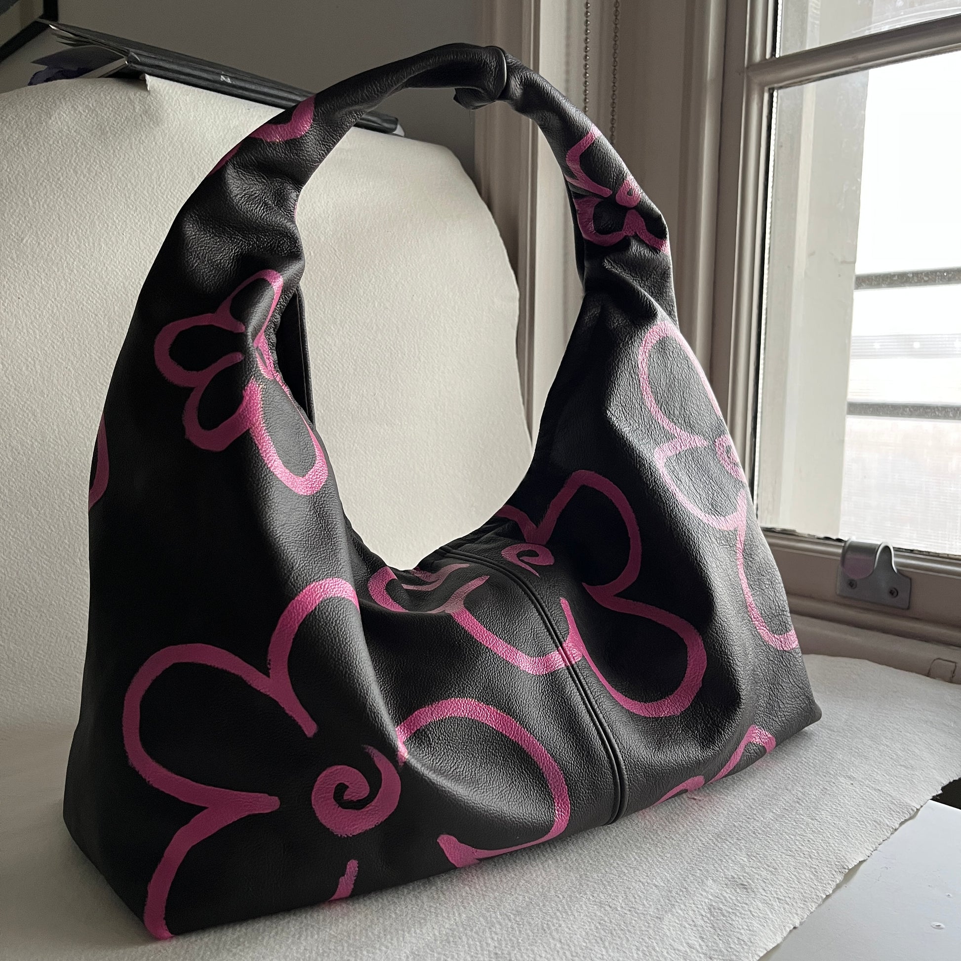 Rummage Bag - Dark Brown & Pink